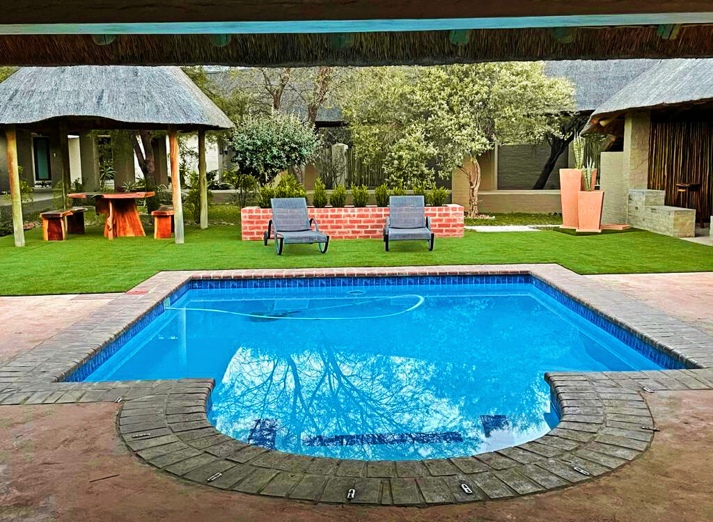 Swimming pool at private Lion's Den Game Lodge